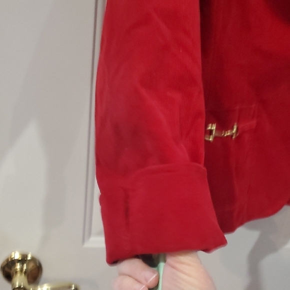 Talbots Dark Red Blazer with Gold Brindle Accents Great For VALENTINES 12 - Picture 5 of 8